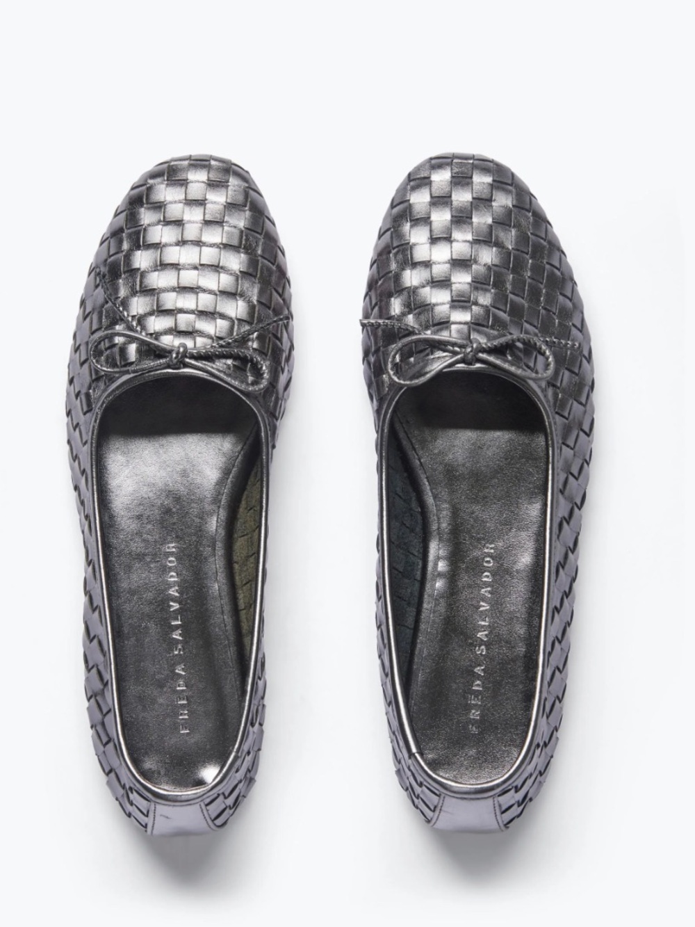 Freda Salvador Roma Round Toe Ballet Flat - Metallic Gray